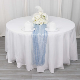 Dusty Blue Sheer Organza Table Runner for Elegant Events Dusty Blue Sheer Organza Table Runner for Elegant Events