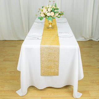 Add a Touch of Glamour to Your Projects with the Gold Diamond Rhinestone Mesh Table Runner