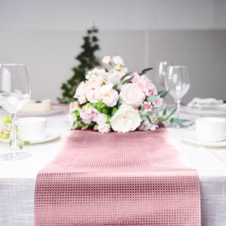 Glamorize Your Tables with the Rose Gold Diamond Print Table Runner