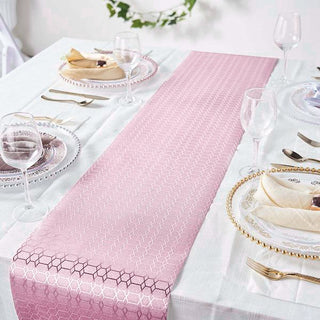 Create an Unforgettable Tablescape with the Rose Gold Honeycomb Print Table Runner Create an Unforgettable Tablescape with the Rose Gold Honeycomb Print Table Runner