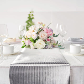 Silver Glamorous Column Print Table Runner Silver Glamorous Column Print Table Runner