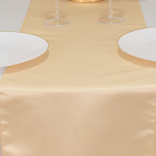 <span>Elegant Beige Seamless Lamour Satin Table Runner 12"x108"</span> <span>Elegant Beige Seamless Lamour Satin Table Runner 12"x108"</span>
