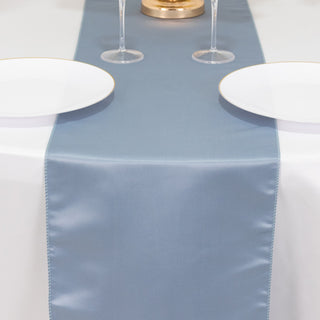 <span>Elegant Dusty Blue Seamless Lamour Satin Table Runner 12"x108"</span> <span>Elegant Dusty Blue Seamless Lamour Satin Table Runner 12"x108"</span>