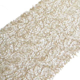 Create a Mesmerizing Tablescape with the Sparkly Gold Sequin Mesh Schiffli Lace Table Runner Create a Mesmerizing Tablescape with the Sparkly Gold Sequin Mesh Schiffli Lace Table Runner