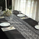 12x108inch Silver Sequin Mesh Schiffli Lace Table Runner, Sparkly Wedding Table Decoration
