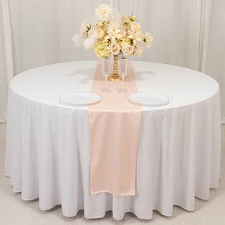 <strong>Elegant Blush Scuba Polyester Table Runner</strong> <strong>Elegant Blush Scuba Polyester Table Runner</strong>