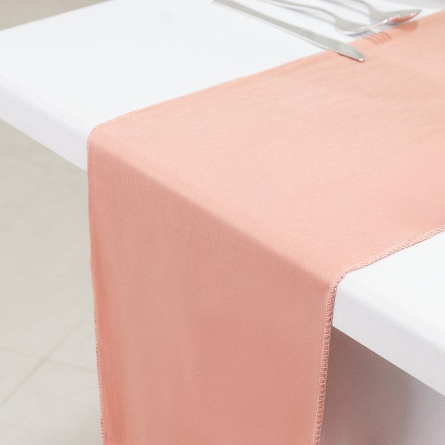 Scuba Polyester 12x108inch Table Runner Dusty Rose - Wrinkle-Free Table Linen