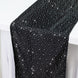 Black Scuba Polyester Table Runner with Rhinestone Accents - 12x108inch