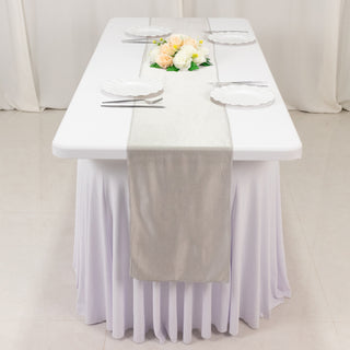 <span>Premium Shimmer Silver Scuba Polyester Table Runner</span> <span>Premium Shimmer Silver Scuba Polyester Table Runner</span>