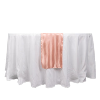 Create Memorable Moments with the Dusty Rose Satin Stripe Table Runner