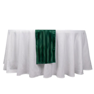 Create an Enchanting Atmosphere with the Hunter Emerald Green Satin Stripe Table Runner