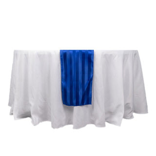 Create Unforgettable Memories with the Royal Blue Satin Stripe Table Runner