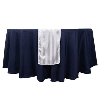 Create Lasting Impressions with the White Satin Stripe Table Runner