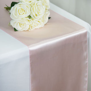 Add Elegance to Your Event with the Blush Satin Table Runner