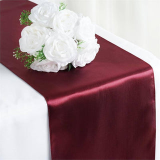 Add a Touch of Elegance with the Burgundy Satin Table Runner