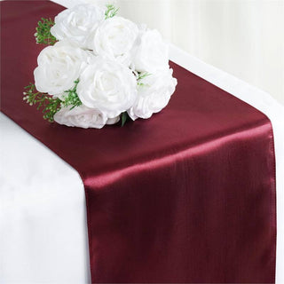 Add a Touch of Elegance with the Burgundy Satin Table Runner Add a Touch of Elegance with the Burgundy Satin Table Runner
