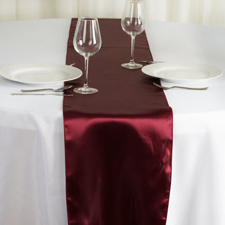 Create a Luxurious Setting with the Burgundy Satin Table Runner Create a Luxurious Setting with the Burgundy Satin Table Runner
