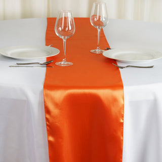 Enhance Your Event Decor with the 12x108 Orange Satin Table Runner