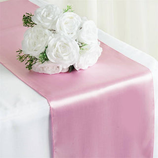 Add a Touch of Elegance with the Pink Satin Table Runner