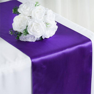 Add a Touch of Elegance to Your Event with the Purple Satin Table Runner