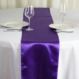 Complete Your Purple Table Decor with the 12x108 Purple Satin Table Runner Complete Your Purple Table Decor with the 12x108 Purple Satin Table Runner