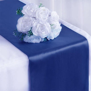 Elevate Your Décor with the Royal Blue Satin Table Runner