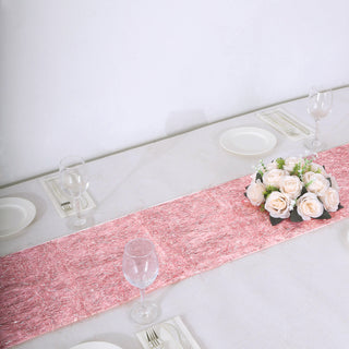 Add a Touch of Luxury with the Rose Gold Shimmery Polyester Table Runner