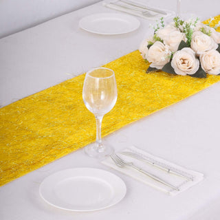 Enhance Your Table Decor with the Gold Metallic Fringe Shag Tinsel Table Runner Enhance Your Table Decor with the Gold Metallic Fringe Shag Tinsel Table Runner
