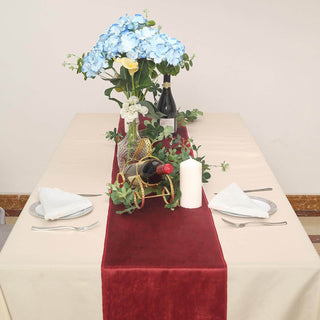 Elevate Your Table with the Burgundy Premium Velvet Table Runner Elevate Your Table with the Burgundy Premium Velvet Table Runner