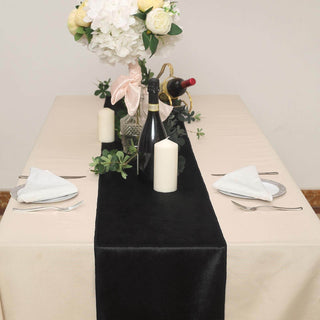 Elevate Your Event Decor with the Black Premium Velvet Table Runner Elevate Your Event Decor with the Black Premium Velvet Table Runner