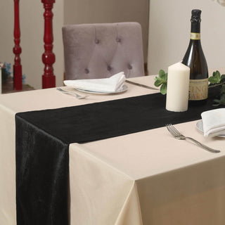 Unleash Your Creativity with the Black Premium Velvet Table Runner