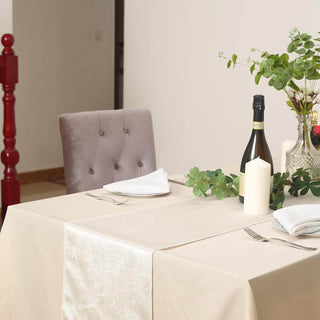 Create a Luxurious Atmosphere with an Ivory Premium Velvet Table Runner