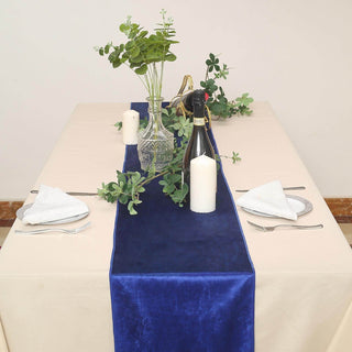 Add a Touch of Elegance with the Royal Blue Premium Velvet Table Runner