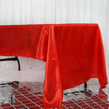 60x126 Red Satin Rectangular Tablecloth
