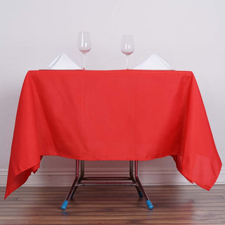 Add a Touch of Elegance with the Red Square Seamless Polyester Tablecloth