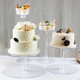Elevate Your Dessert Display with the 16" Round 4-Tier Clear Acrylic Cake Stand