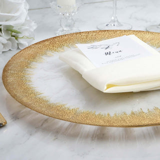 Elevate Your Table Decor with Stylish Gold Spray Rim Serving Plates Elevate Your Table Decor with Stylish Gold Spray Rim Serving Plates