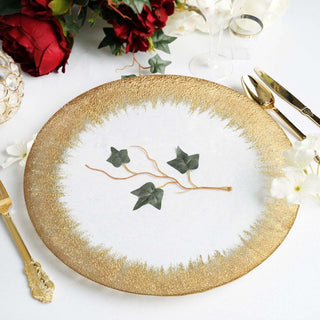 Make a Lasting Impression with Shiny Gold Rimmed Round Charger Plates Make a Lasting Impression with Shiny Gold Rimmed Round Charger Plates