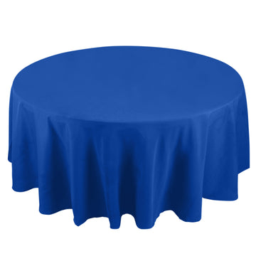108" Royal Blue Seamless Premium Polyester Round Tablecloth - 220GSM