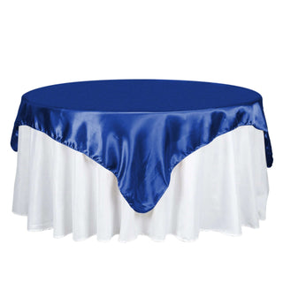 Elevate Your Event Decor with the Royal Blue Satin Square Tablecloth Elevate Your Event Decor with the Royal Blue Satin Square Tablecloth