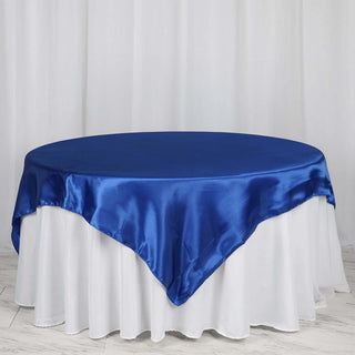 Experience the Elegance of the Royal Blue Satin Square Tablecloth Experience the Elegance of the Royal Blue Satin Square Tablecloth