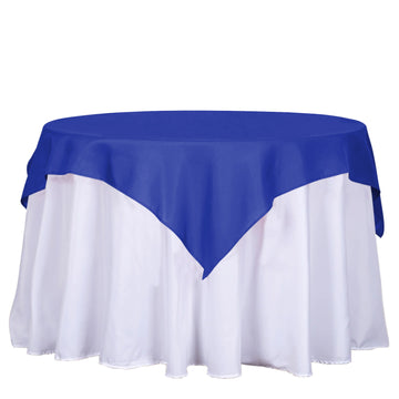 54"x54" Royal Blue Square Seamless Polyester Table Overlay