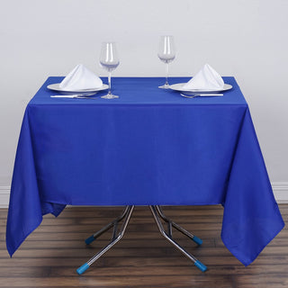 Elevate Your Event with the Royal Blue Square Seamless Polyester Tablecloth