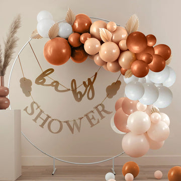 124 Pack Rustic Neutral DIY Balloon Garland Arch Kit, Boho Double Layer Latex Balloons Kit