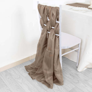 Create a Stunning Event with Taupe DIY Premium Designer Chiffon Chair Sashes Create a Stunning Event with Taupe DIY Premium Designer Chiffon Chair Sashes