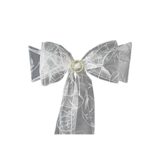 Create a Stunning Ambiance with Ivory Embroidered Organza Chair Sashes