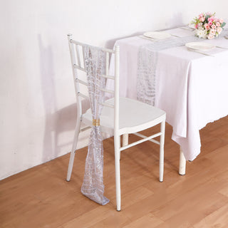 Create an Unforgettable Event with Silver Geometric Diamond Chair Sashes