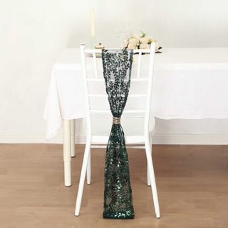 Enhance Your Event Decor with Hunter Emerald Green Tulle Chair Sashes