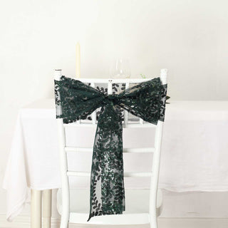 Create a Captivating Atmosphere with Leaf Vine Embroidered Sequin Chair Sashes