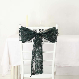 Create a Captivating Atmosphere with Leaf Vine Embroidered Sequin Chair Sashes Create a Captivating Atmosphere with Leaf Vine Embroidered Sequin Chair Sashes